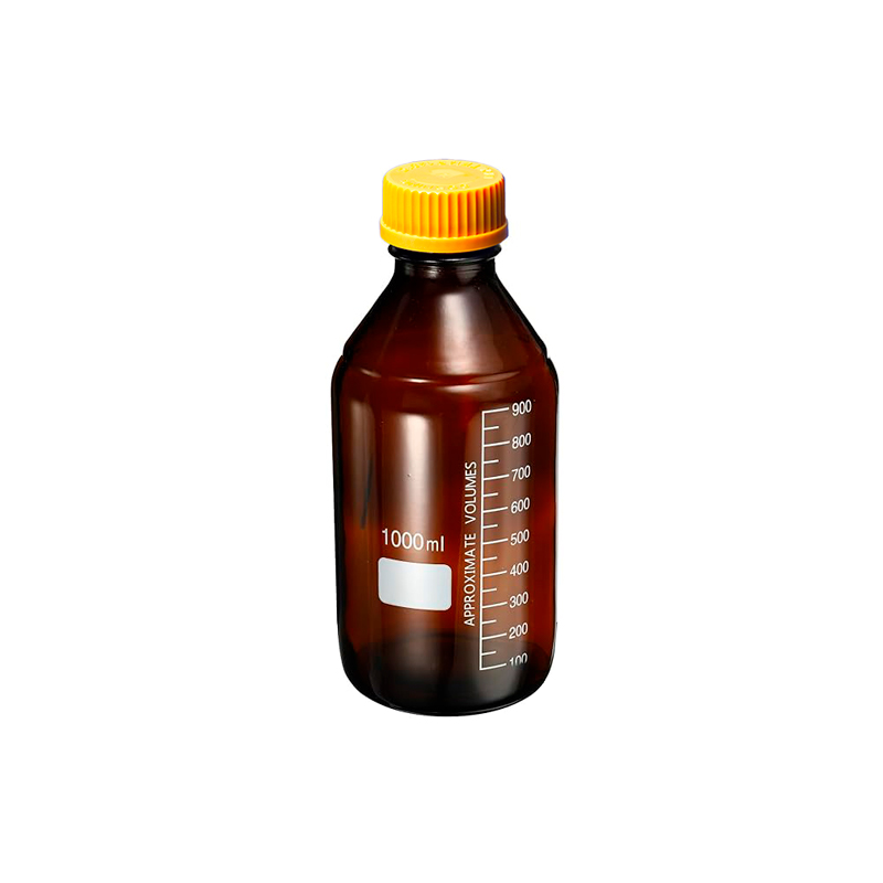 Frasco de almacenamiento bajo actínica 1L, con tapón de rosca GL45