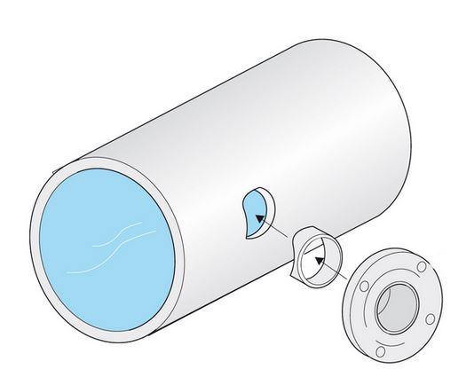 BRIDA DE SOLDADURA DE ACERO INOXIDABLE PARA ARMADURAS EN L?NEA PARA SENSORES SOLITAX SC