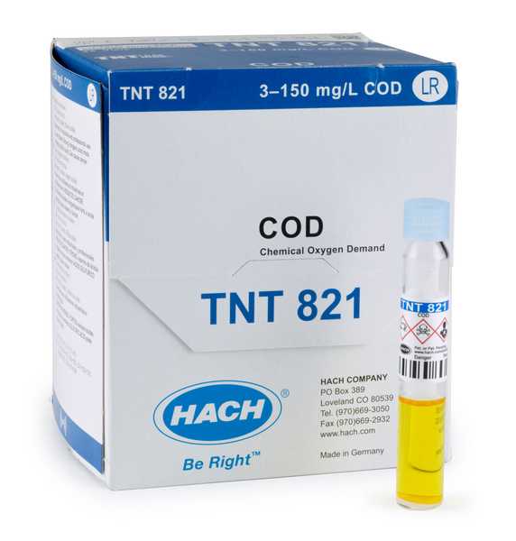 Prueba de vial TNTplus de demanda química de oxígeno (COD), LR (3-150 mg/L COD) pk/25 - ELICROM