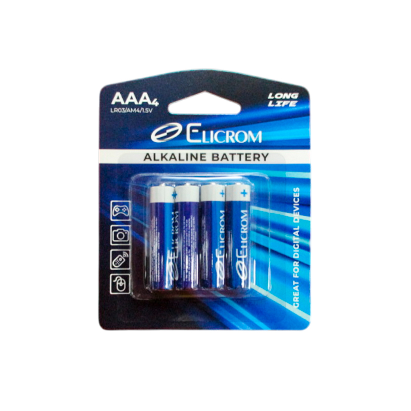 Batería Elicrom AAA 1.5V pk/4