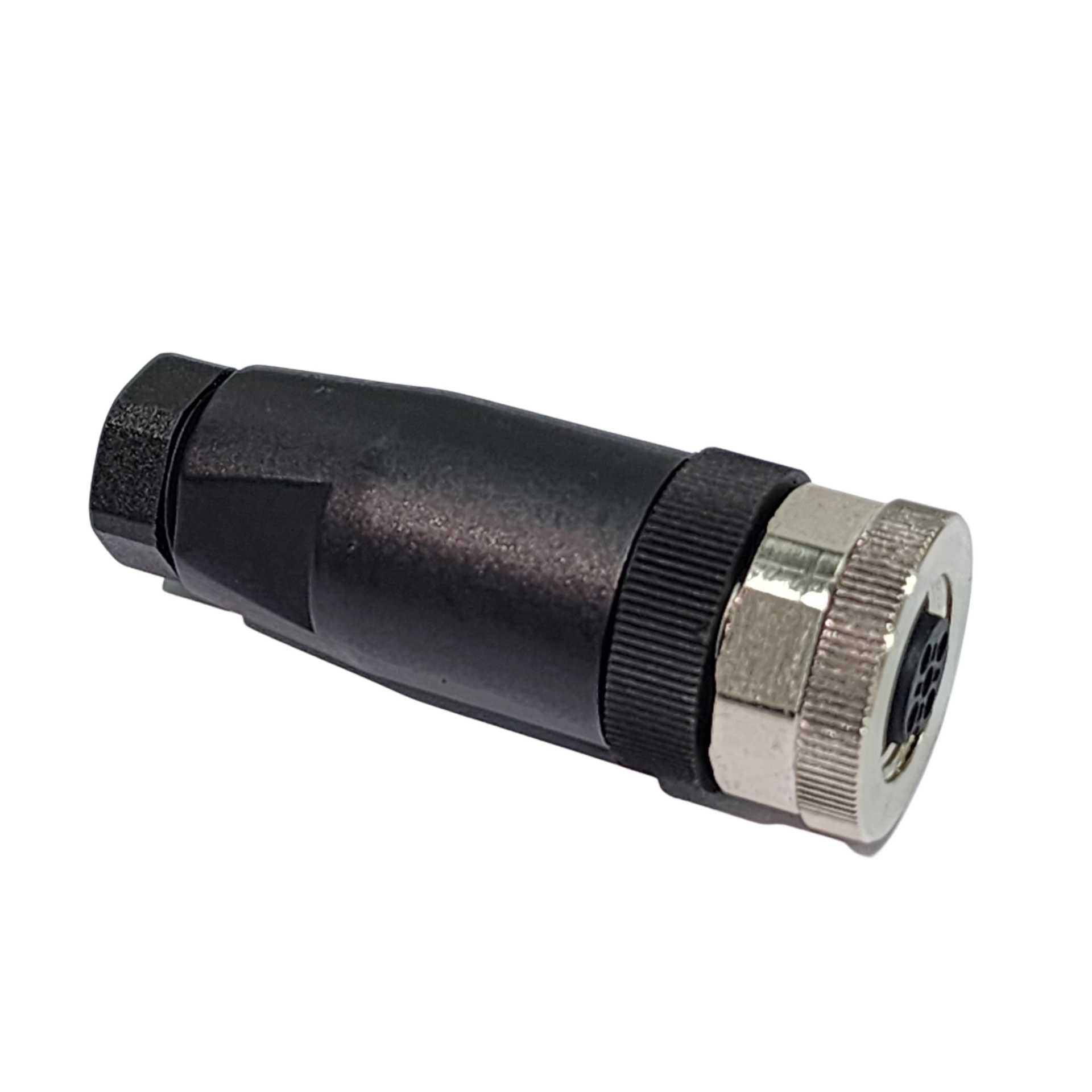 Conector recto M12 hembra tipo A, de 5 contactos sin apantallamiento para PG7