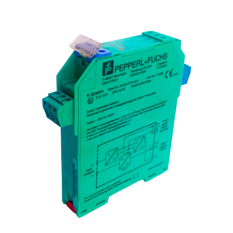 Barrera intrínsecamente segura para transmisores de dos hilos compatible con Hart