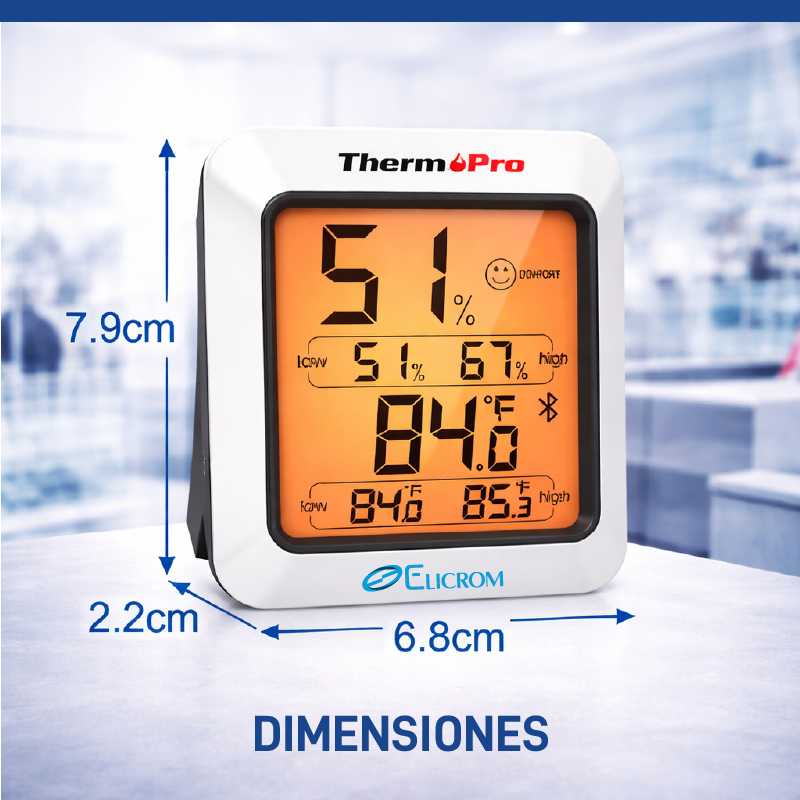 Termohigrómetro digital para interiores y monitor de humedad con bluetooth - Imagen 3