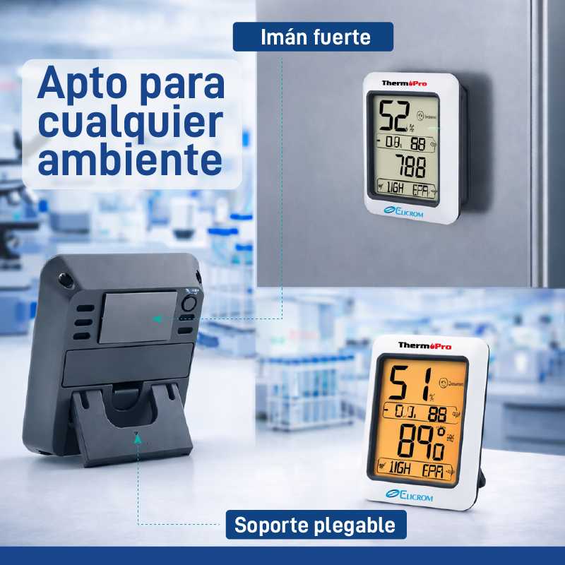 Termohigrómetro digital para interiores y monitor de humedad con bluetooth - Imagen 4