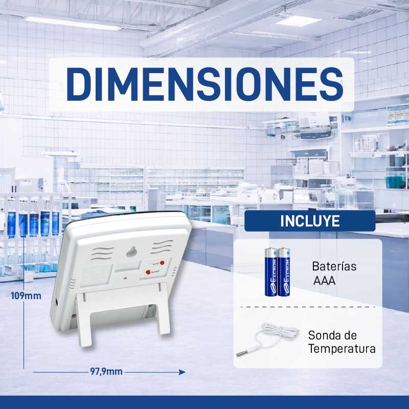 Termohigrómetro con sonda externa y reloj - Imagen 3
