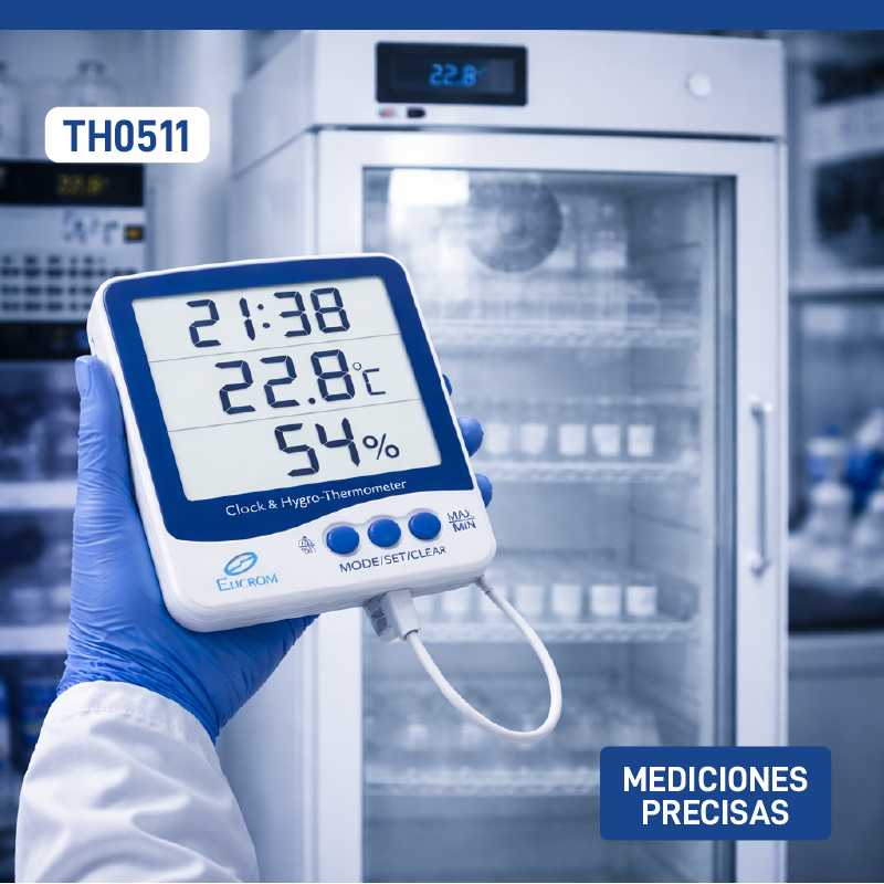 Termohigrómetro con sonda externa y reloj - Imagen 4