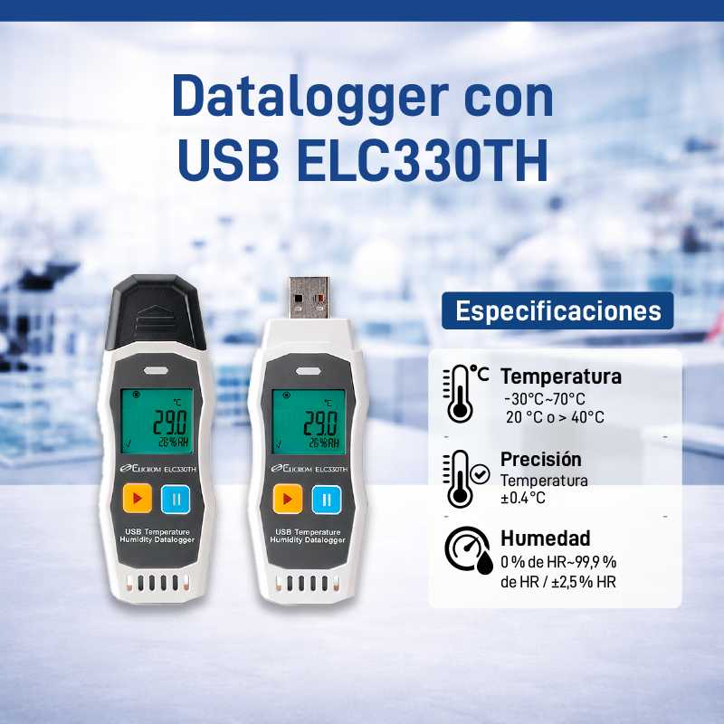 Datalogger con USB ELC330TH - Imagen 2