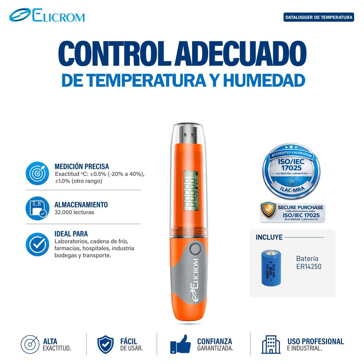 Datalogger de temperatura y humedad tipo USB - Imagen 2