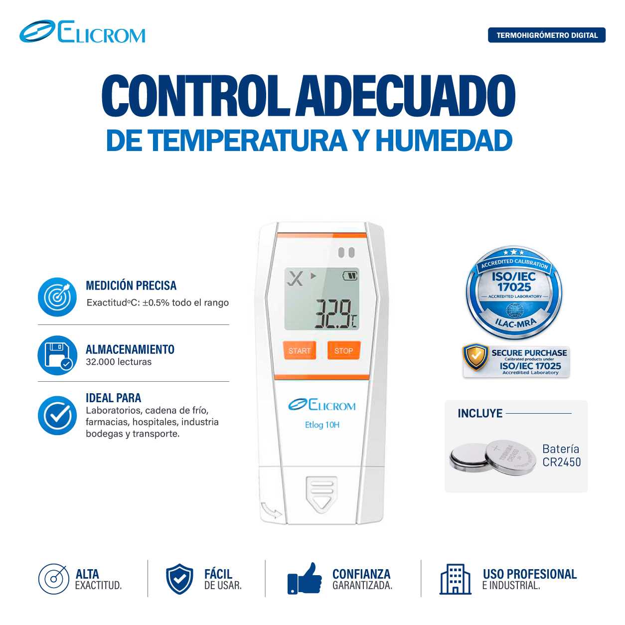 Datalogger de temperatura y humedad con sonda externa - Imagen 2
