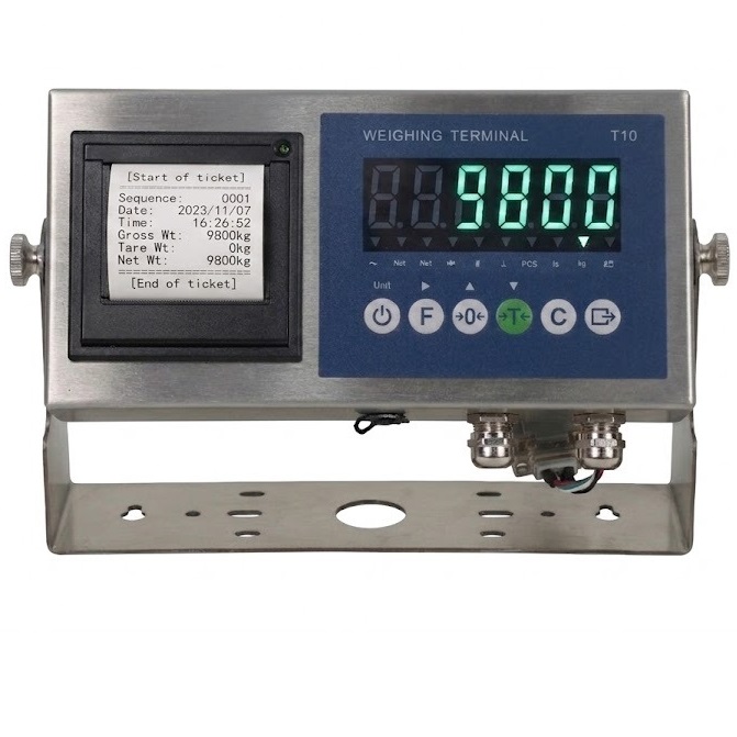 Indicador de peso con pantalla LED modelo T0 con impresora de matriz de puntos incorporada. - ELICROM