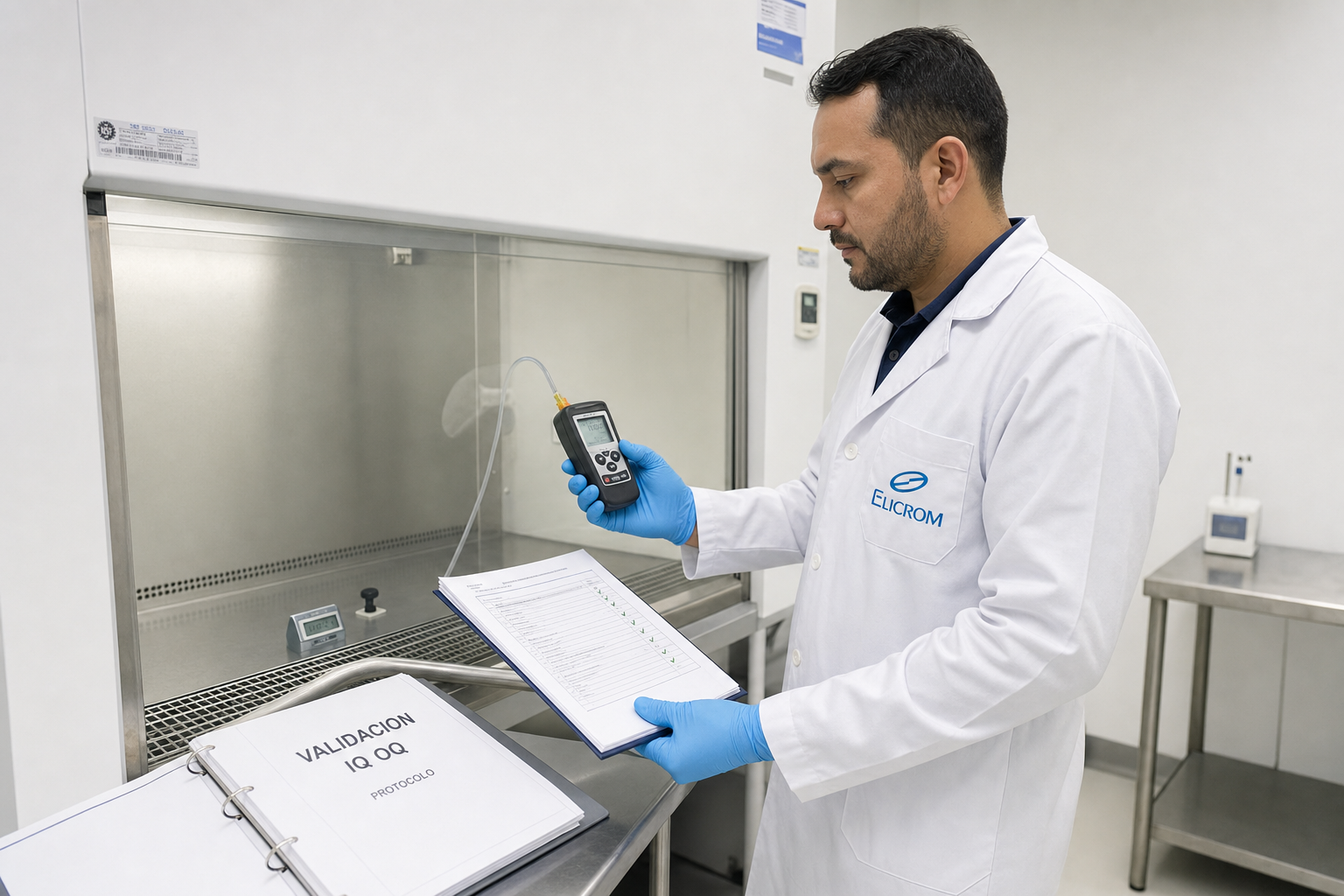Técnico ELICROM en validación de cabina / área limpia en Guayaquil