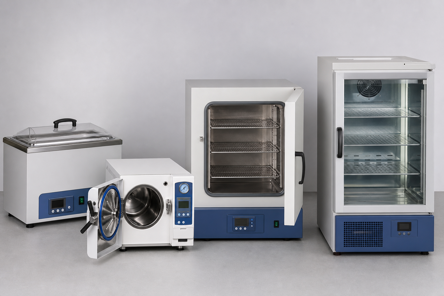 Baño termostático, autoclave, estufa e incubadora para calibración de medios isotérmicos